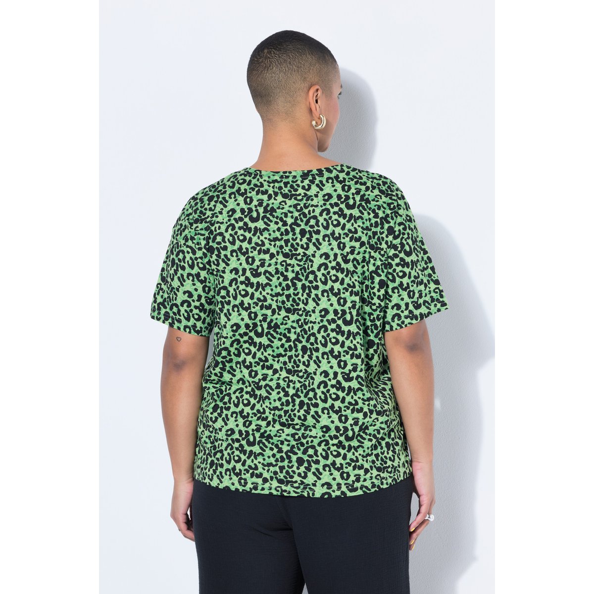 T-shirt oversize, imprimé léopard coloré vert pomme, STUDIO UNTOLD