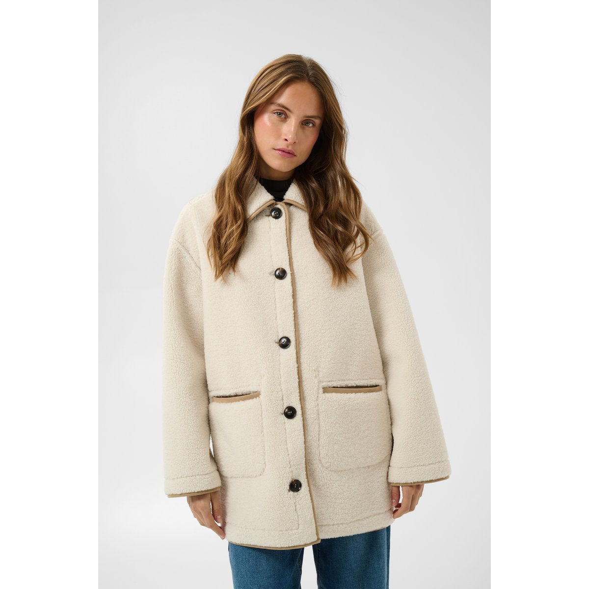 Veste blanc beige whisper white/desert taupe, KAFFE