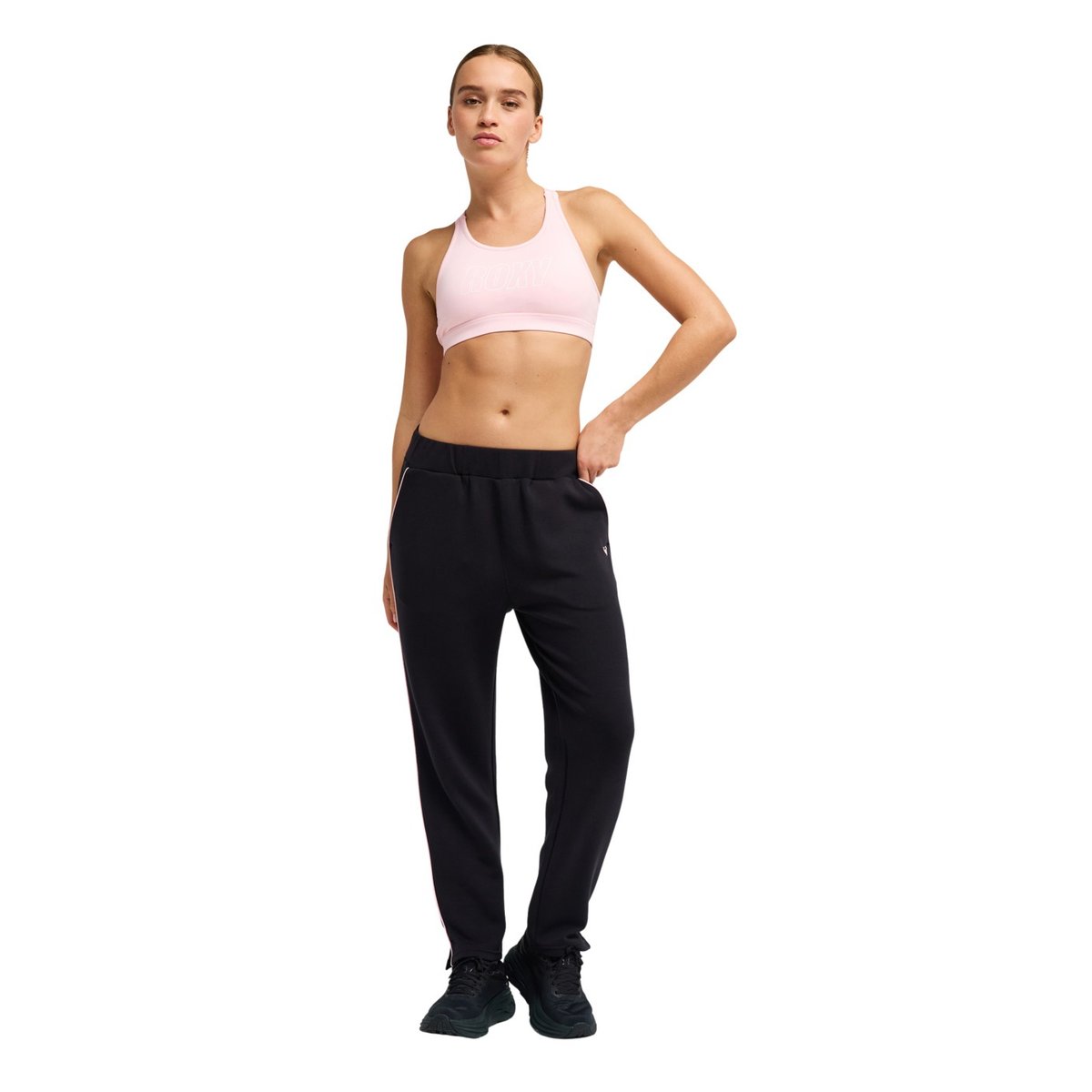 Pantalon de sport à jambes larges RISE & VIBE SWEET. noir anthracite, ROXY