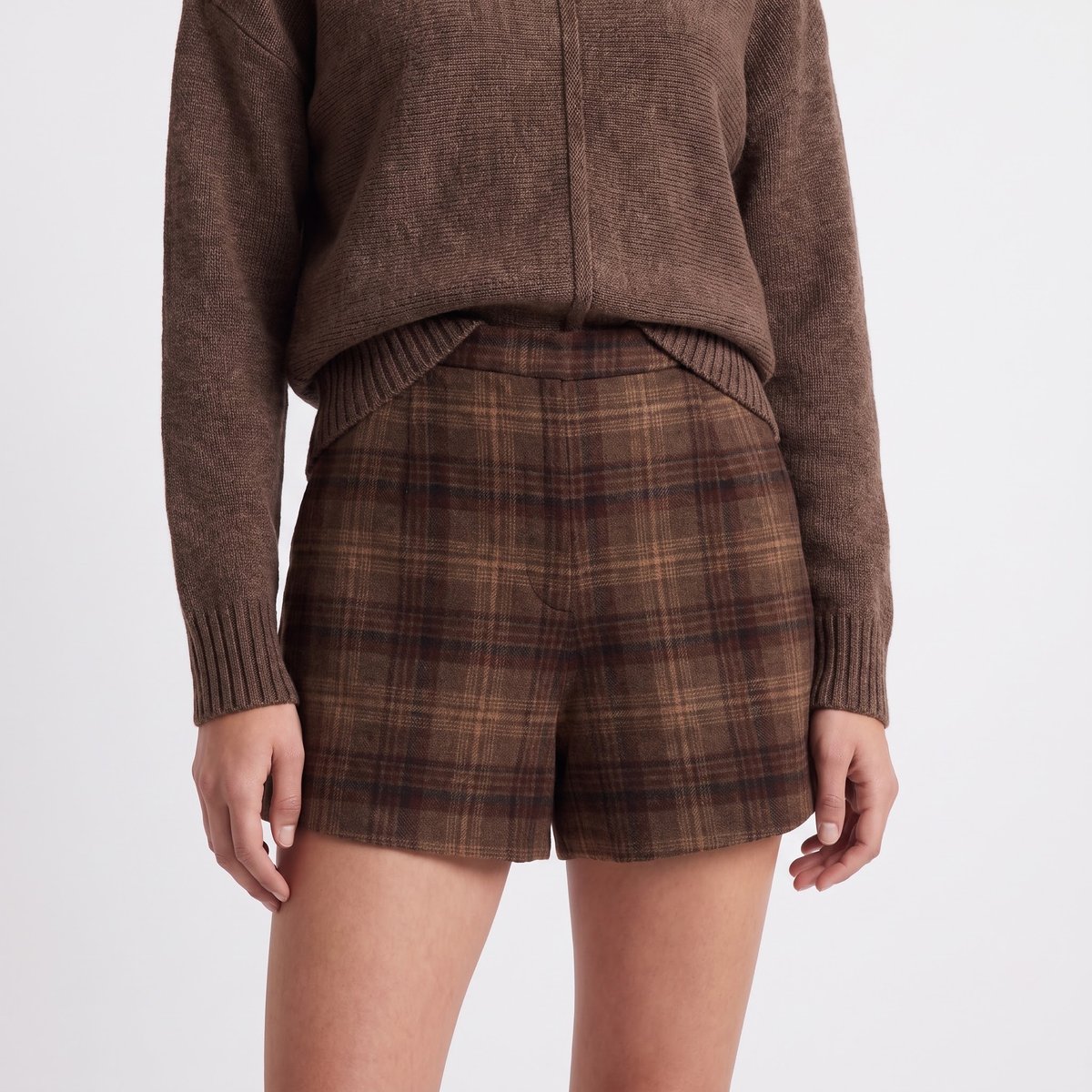 Short tailleur femme à carreaux AMINA brown, ARTLOVE