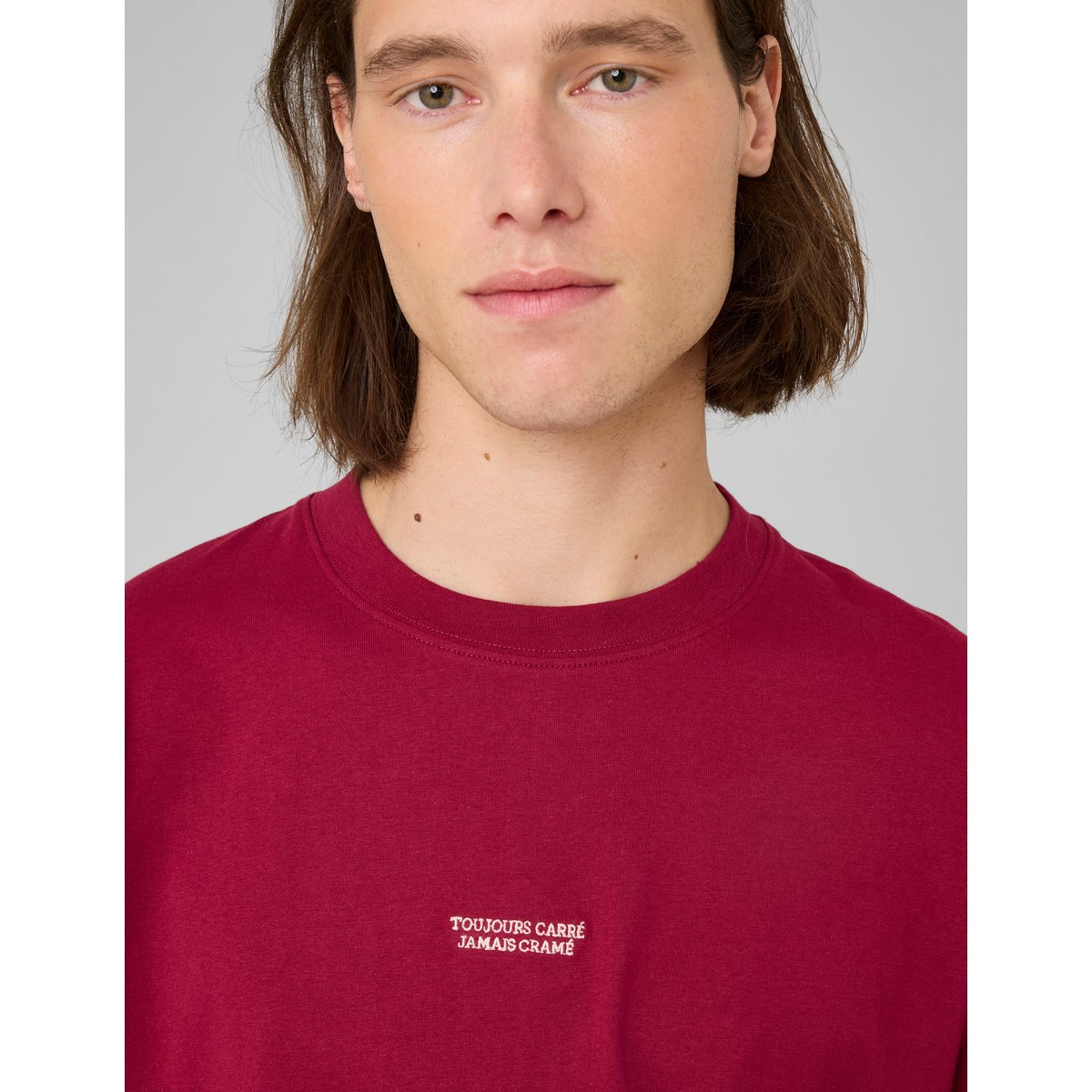 Tshirt brodé poitrine bordeaux, BZB