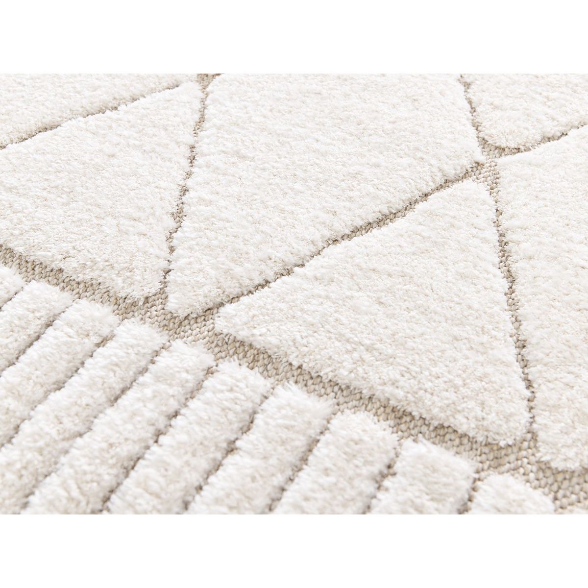 Tapis poils ras style ethnique, AGOSTO beige, BOBOCHIC