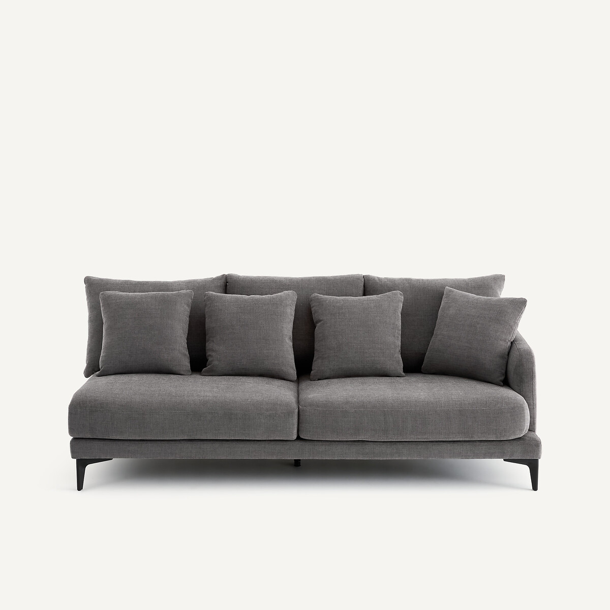 Demi-canapé 3 places en polyester coton, MODERNISTE gris stone, EMMANUEL GALLINA X AM.PM