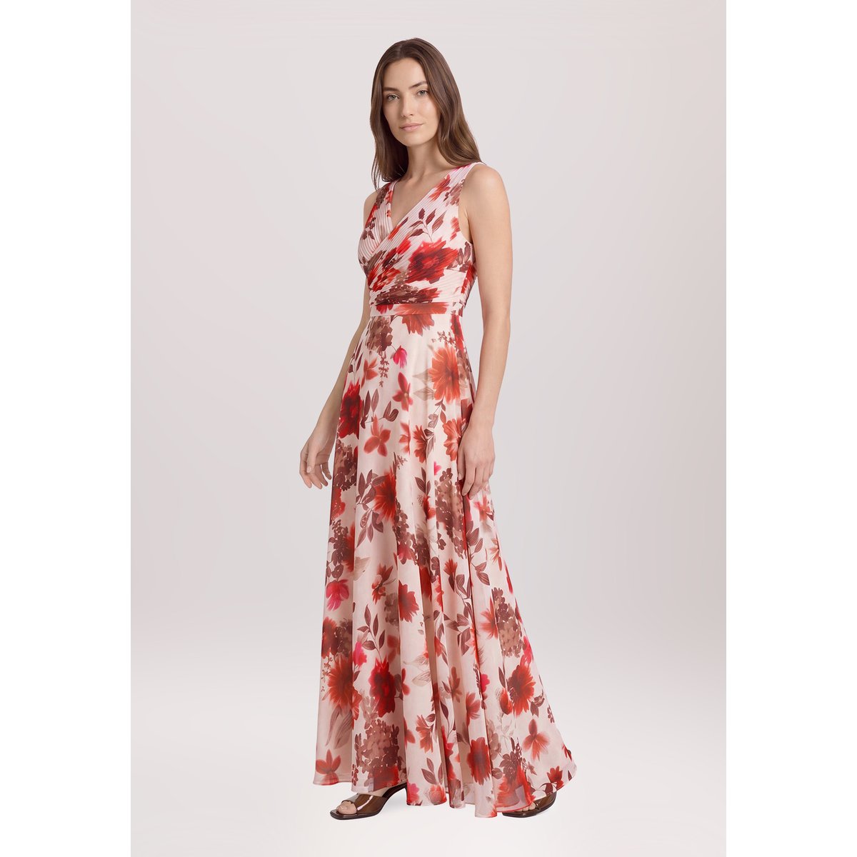 Robe de soirée à plis cream/red, VERA MONT