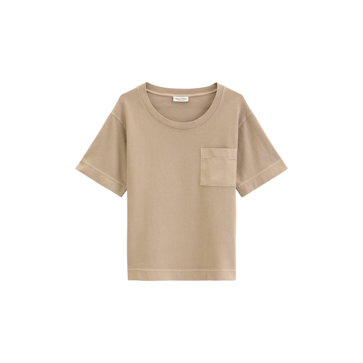 T-shirt loose avec poche plaquée en satin marron, MARC O'POLO