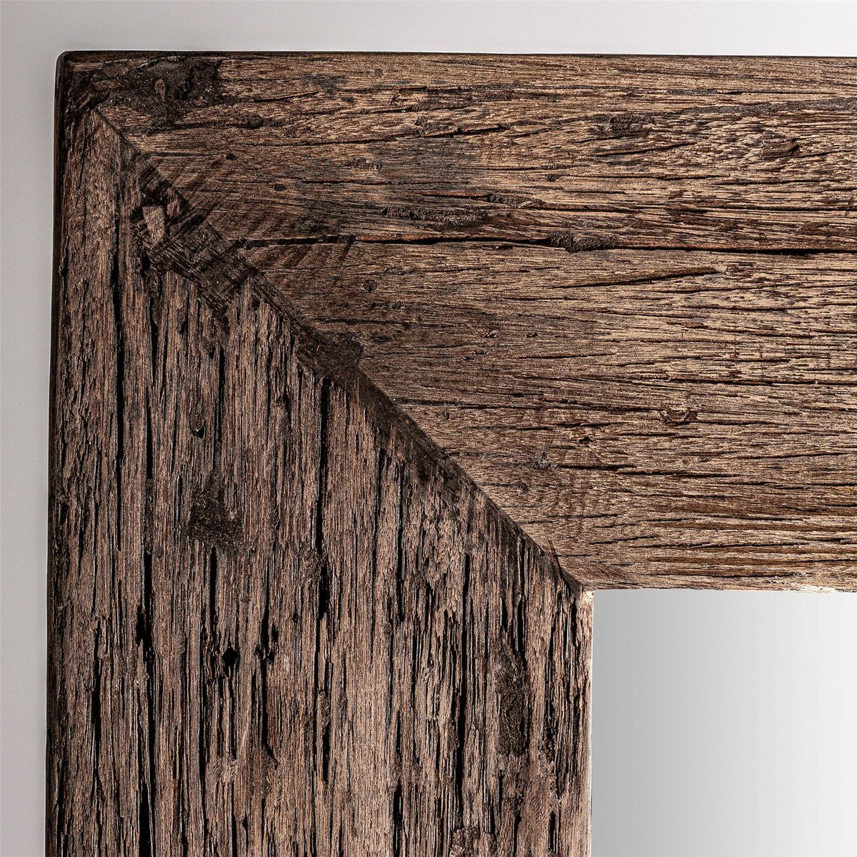 Miroir en bois vieilli style colonial marron bois vieilli patiné, RECOLLECTION