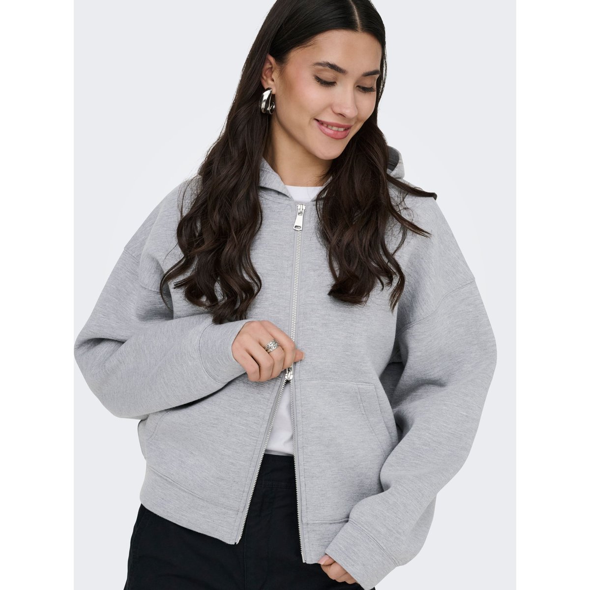 Sweat À Capuche grise - light grey melange, JDY
