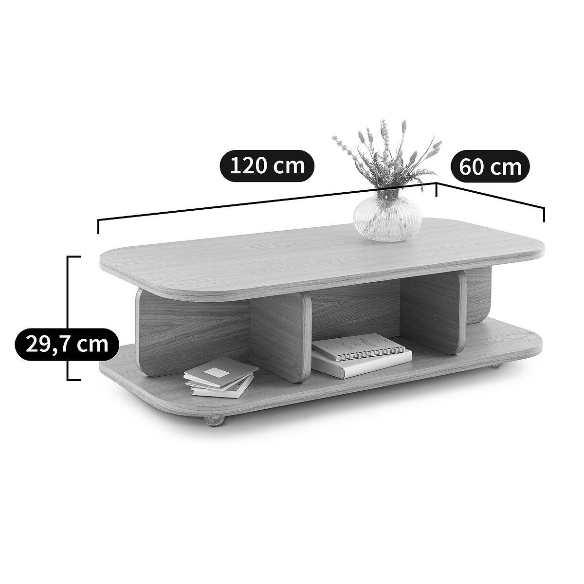 Table basse à roulettes, Riteni naturel, LA REDOUTE INTERIEURS