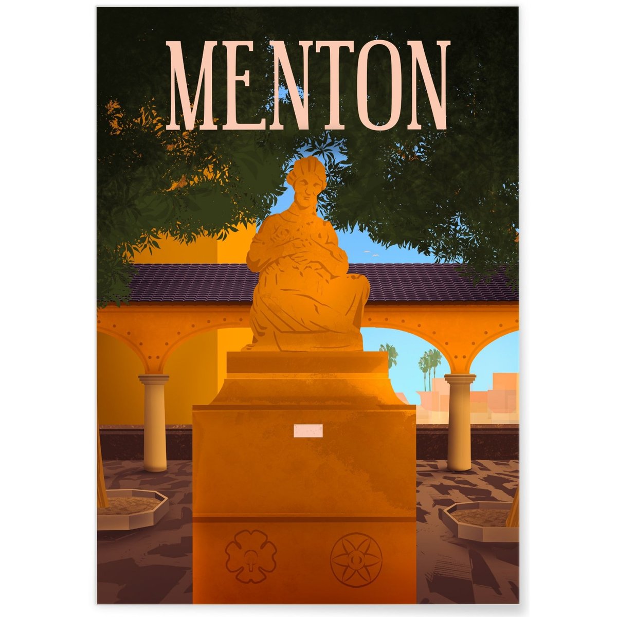Affiche ville Menton blanc, L'AFFICHERIE