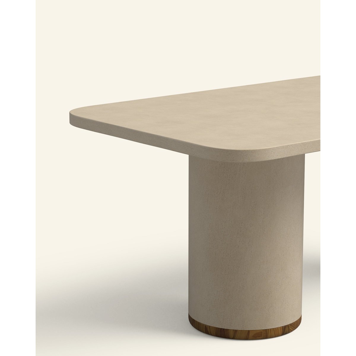 Table à manger en microciment gris pierre 160 cm - SALVIA sable, HANNUN