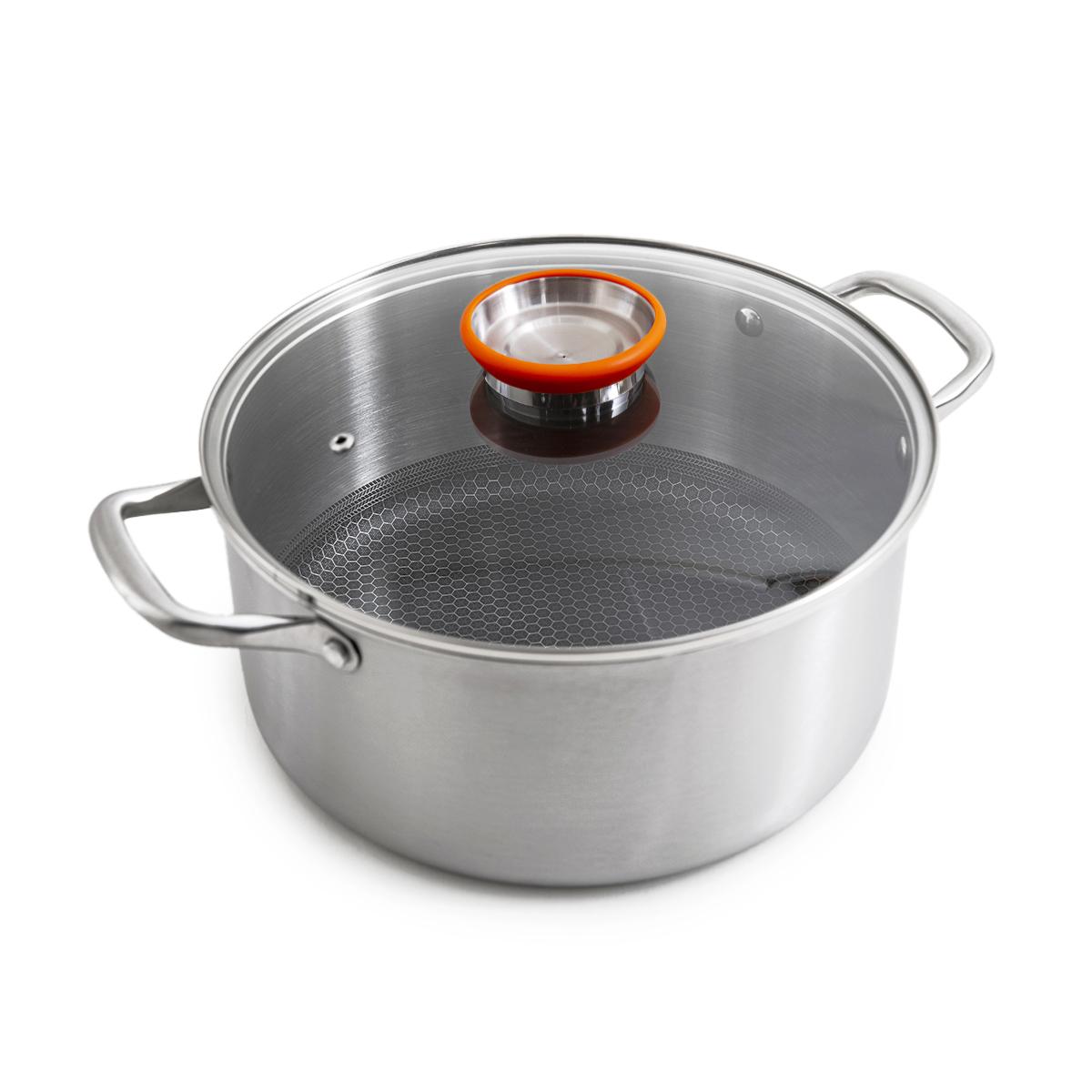 Marmite 28cm triplex avec couvercle - "BlackSteel" couleur unique, LAGUIOLE CUISSON