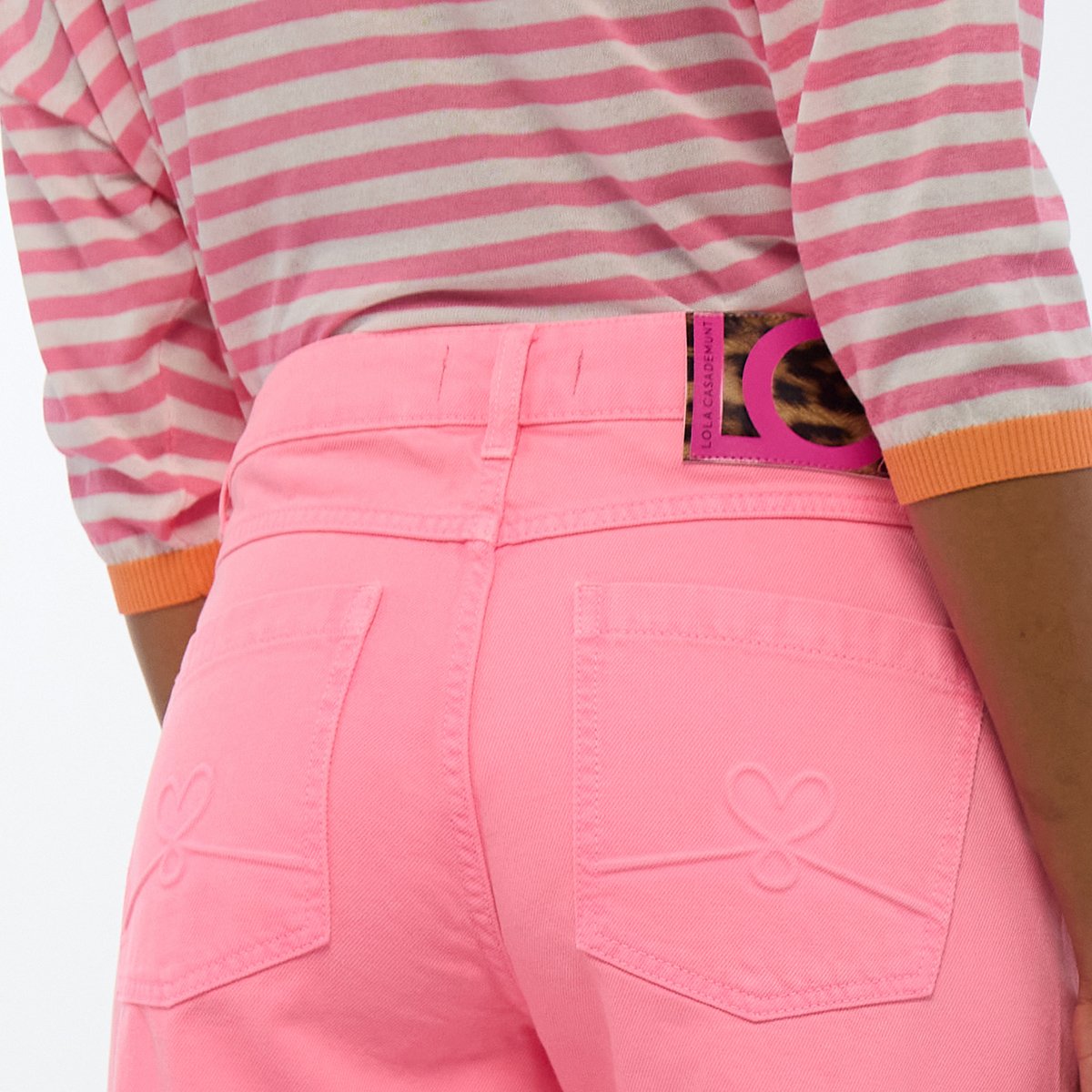 Pantalon coupe droite 7/8 rose, LOLA CASADEMUNT