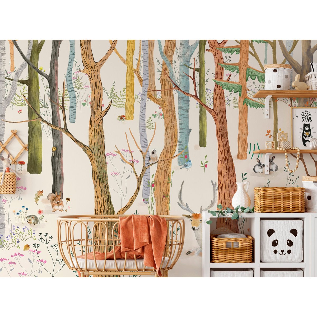 Papier peint panoramique Chanteloup XL - Forêt mythique 480 x 265 cm multicolore, LE PAPIERS DE NINON