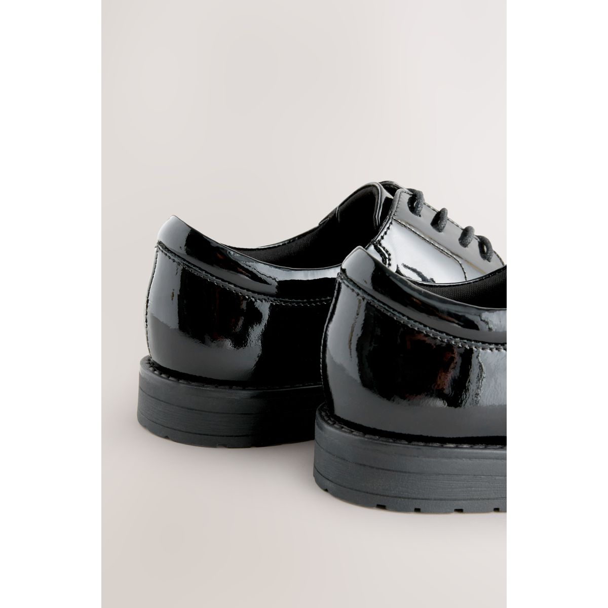 Chaussures à lacets en cuir noir, NEXT