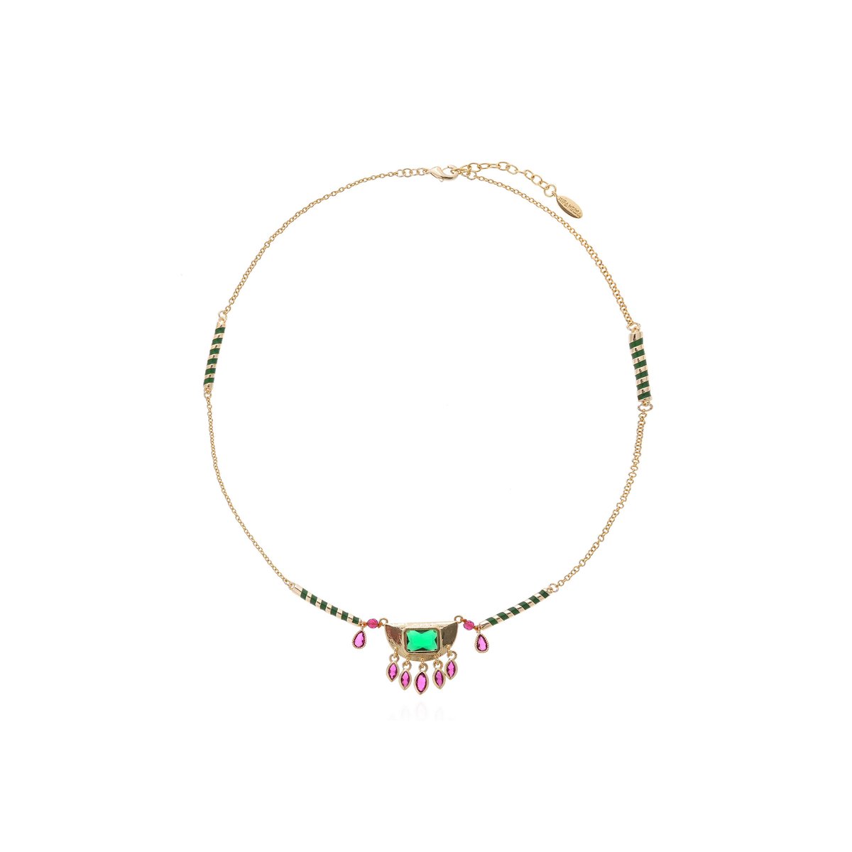 Collier chaîne avec pendentif NIKOLE emeraude, HIPANEMA