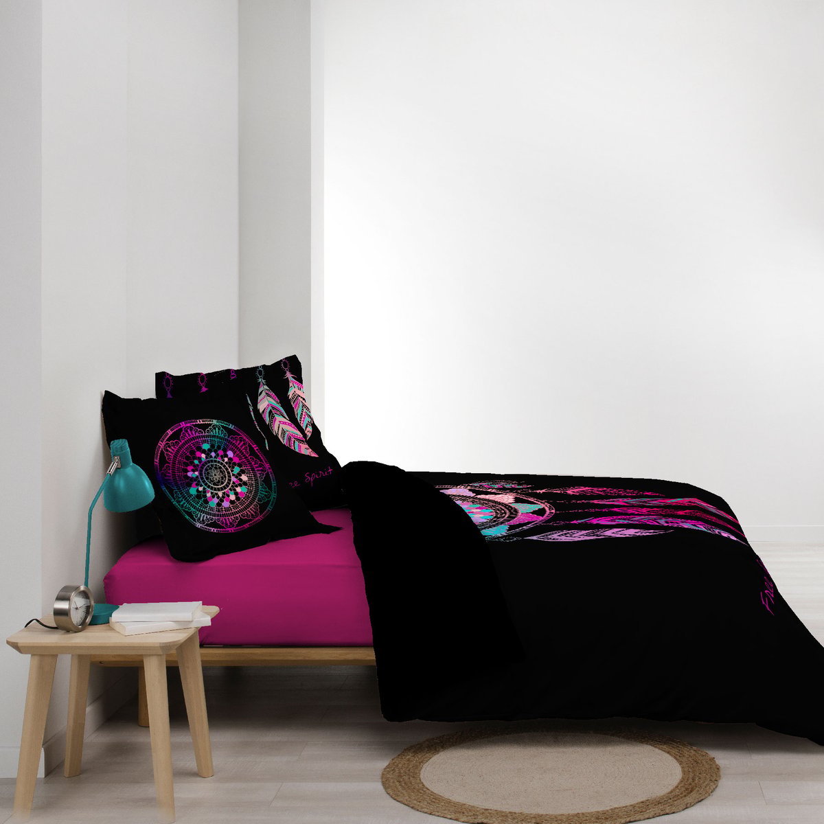 Parure housse de couette spirit noir, EDEN