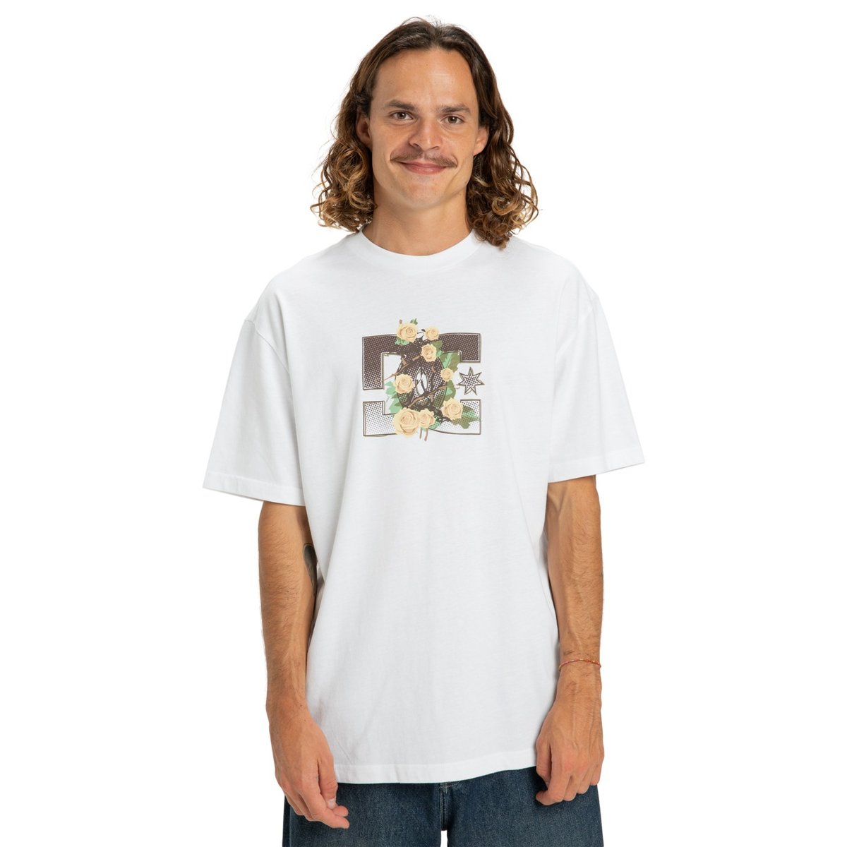 T-shirt à manches courtes ROSE AND THORN STAR. blanc white, DC SHOES