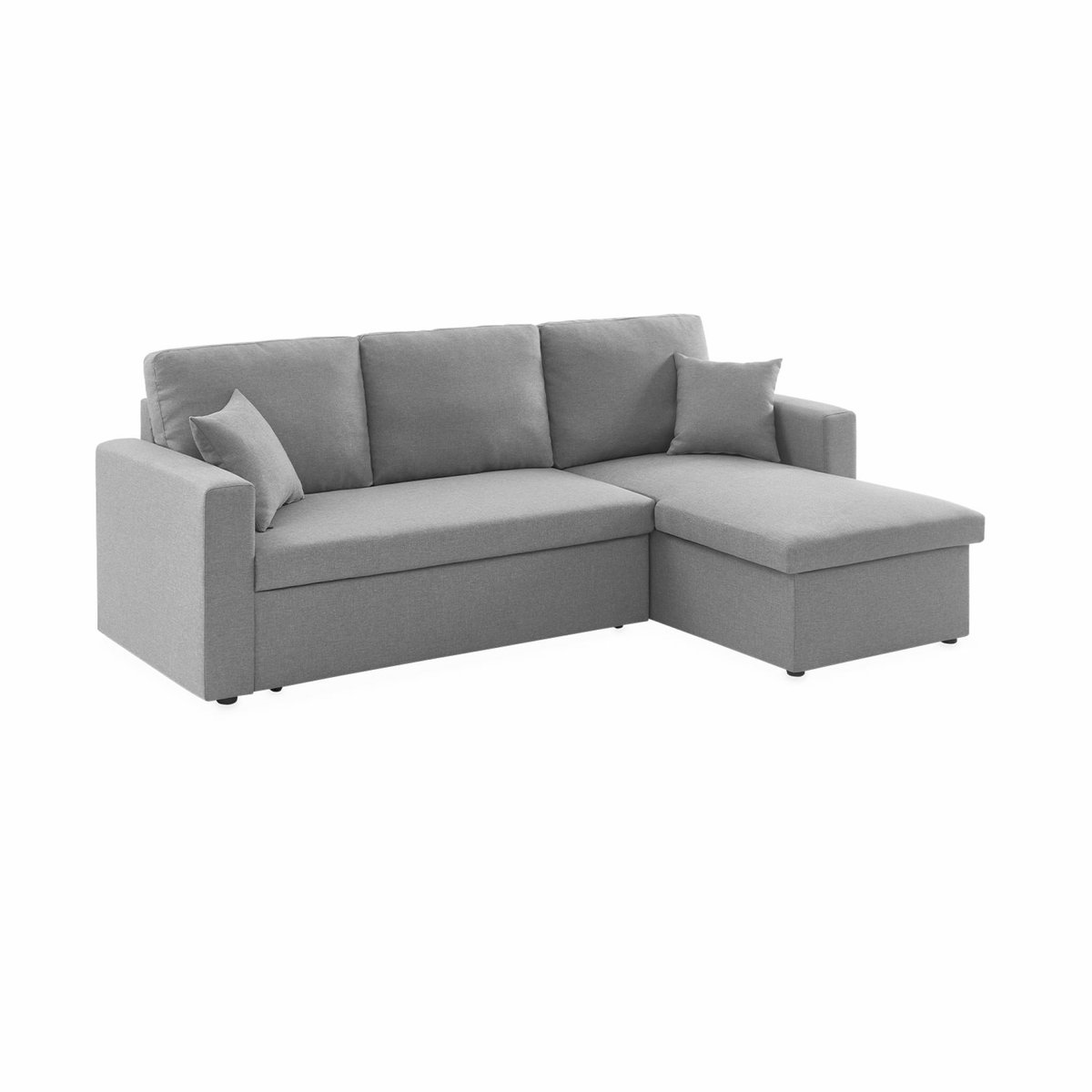 Canapé d'angle convertible réversible tissu IDA gris clair, SWEEEK