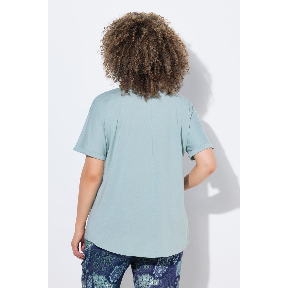 T-shirt oversize avec message vert mousse clair, ULLA POPKEN