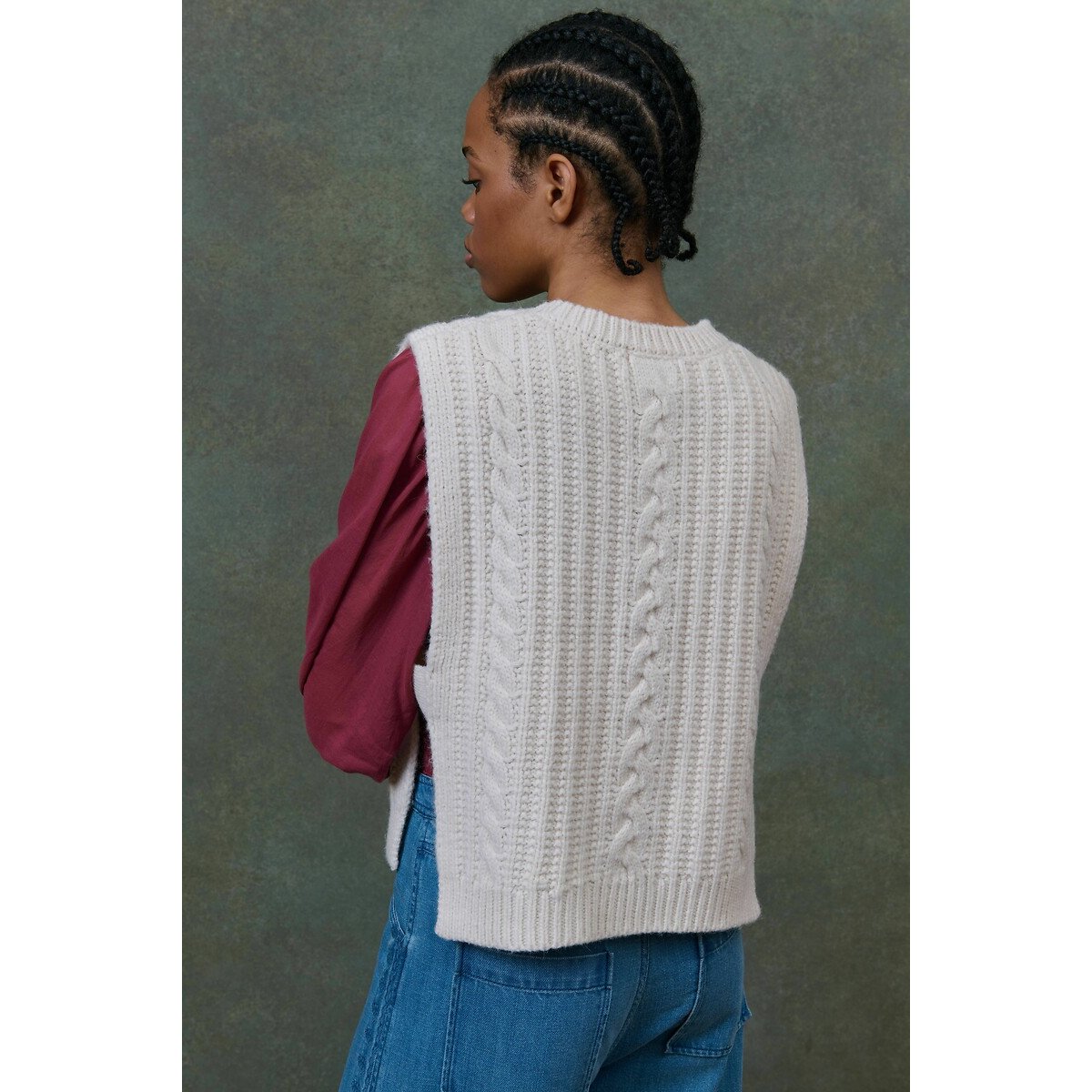 Adela Tabard Jumper with Flowers Embroidery cream, LOUISE MISHA