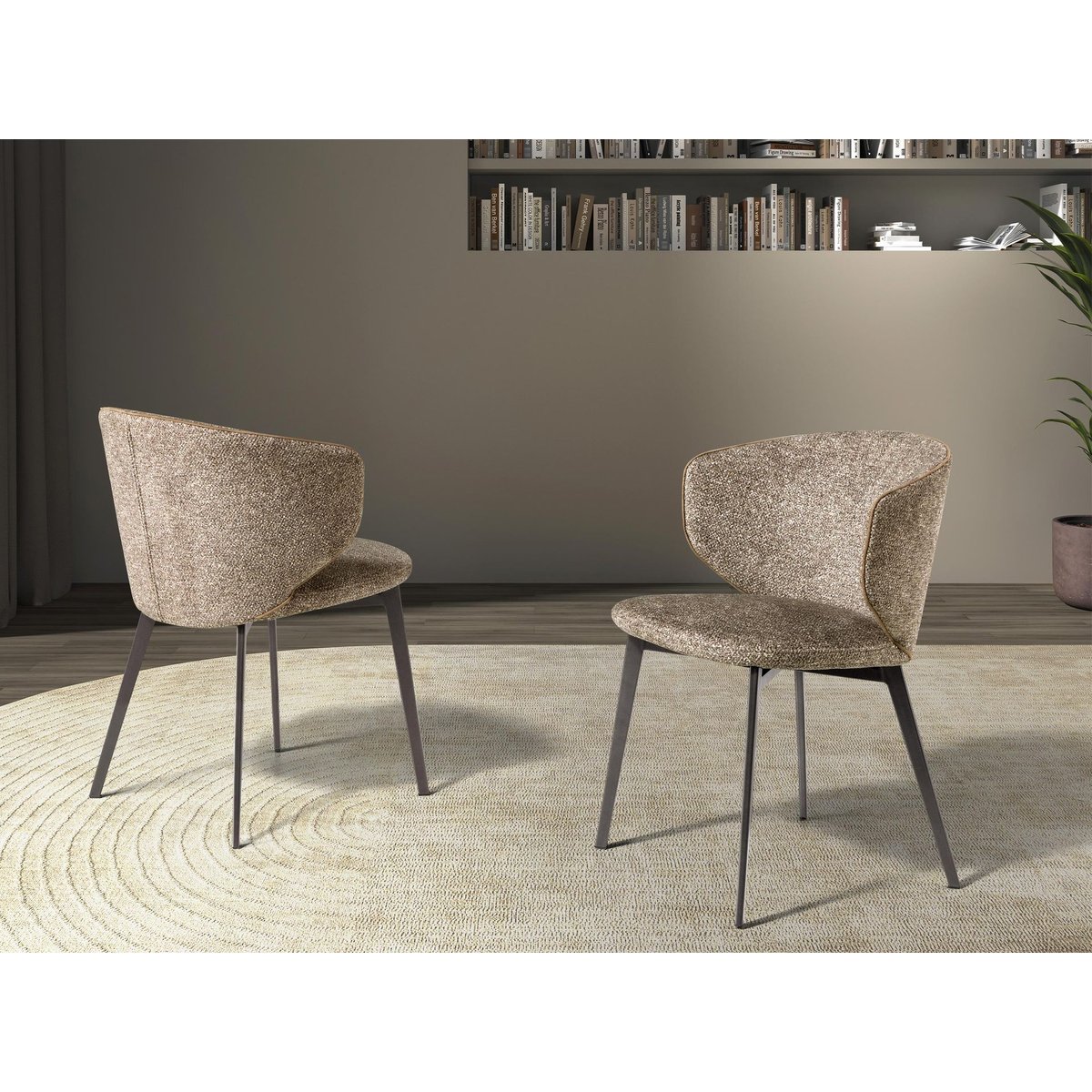 Chaise en tissu marbré marron marbré | gris anthracite, ANGEL CERDA
