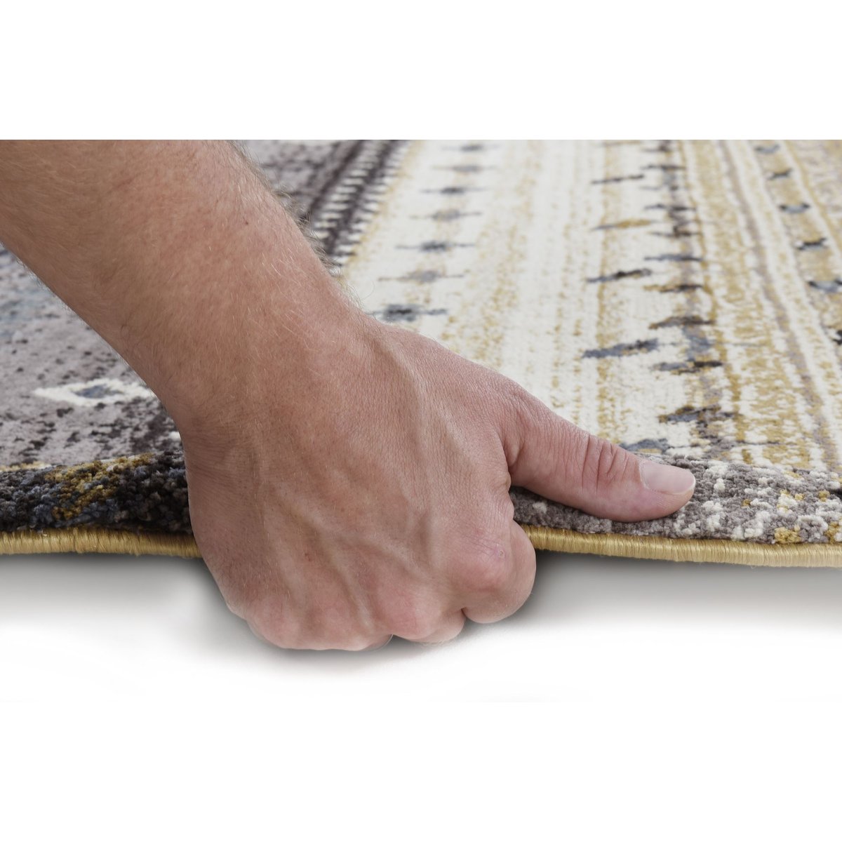 Tapis de salon en style gabbeh - FRANCESCO gris multi, GINO FALCONE