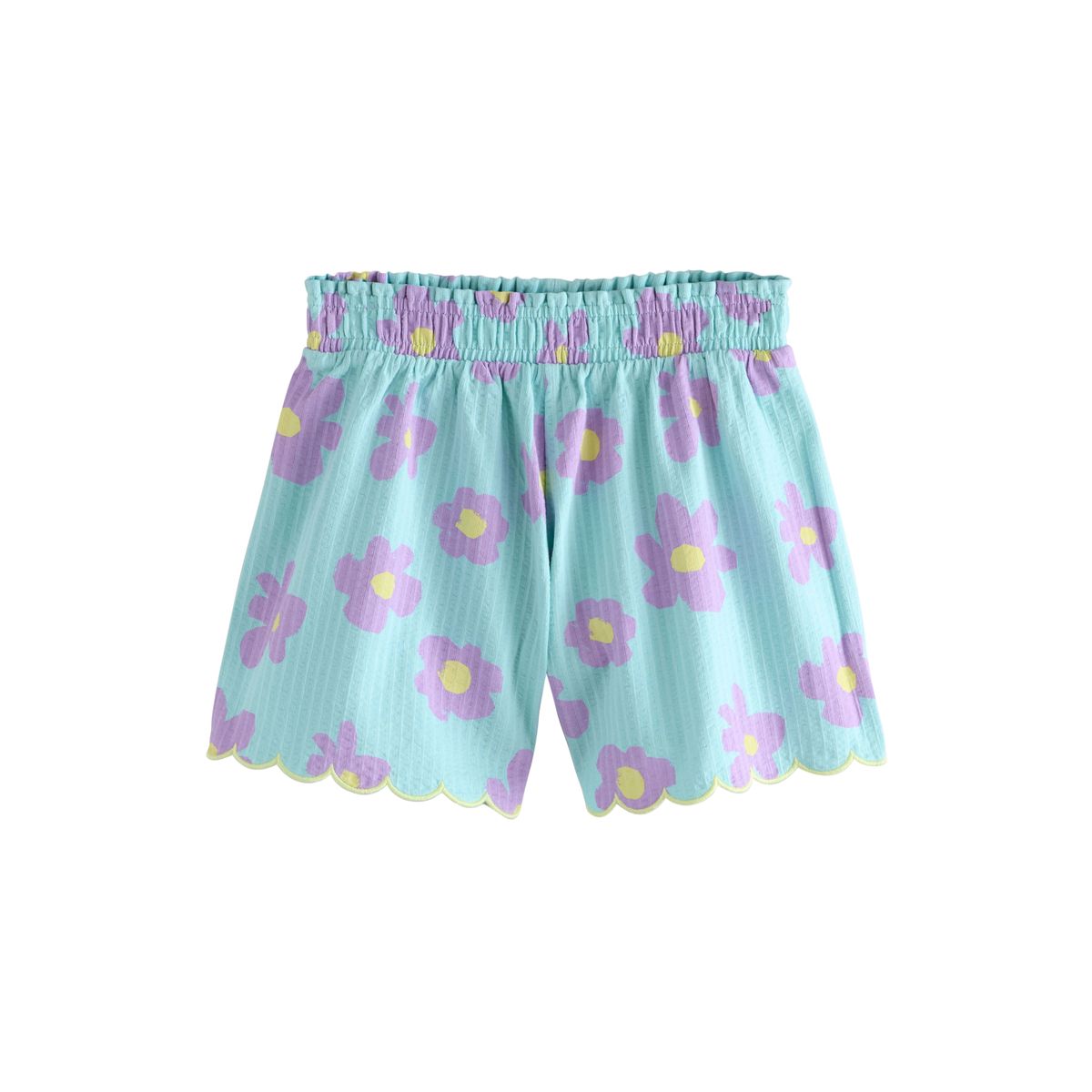 Short texturé à bord festonné, lot de 2 rayures multicolores/fleurs, NEXT