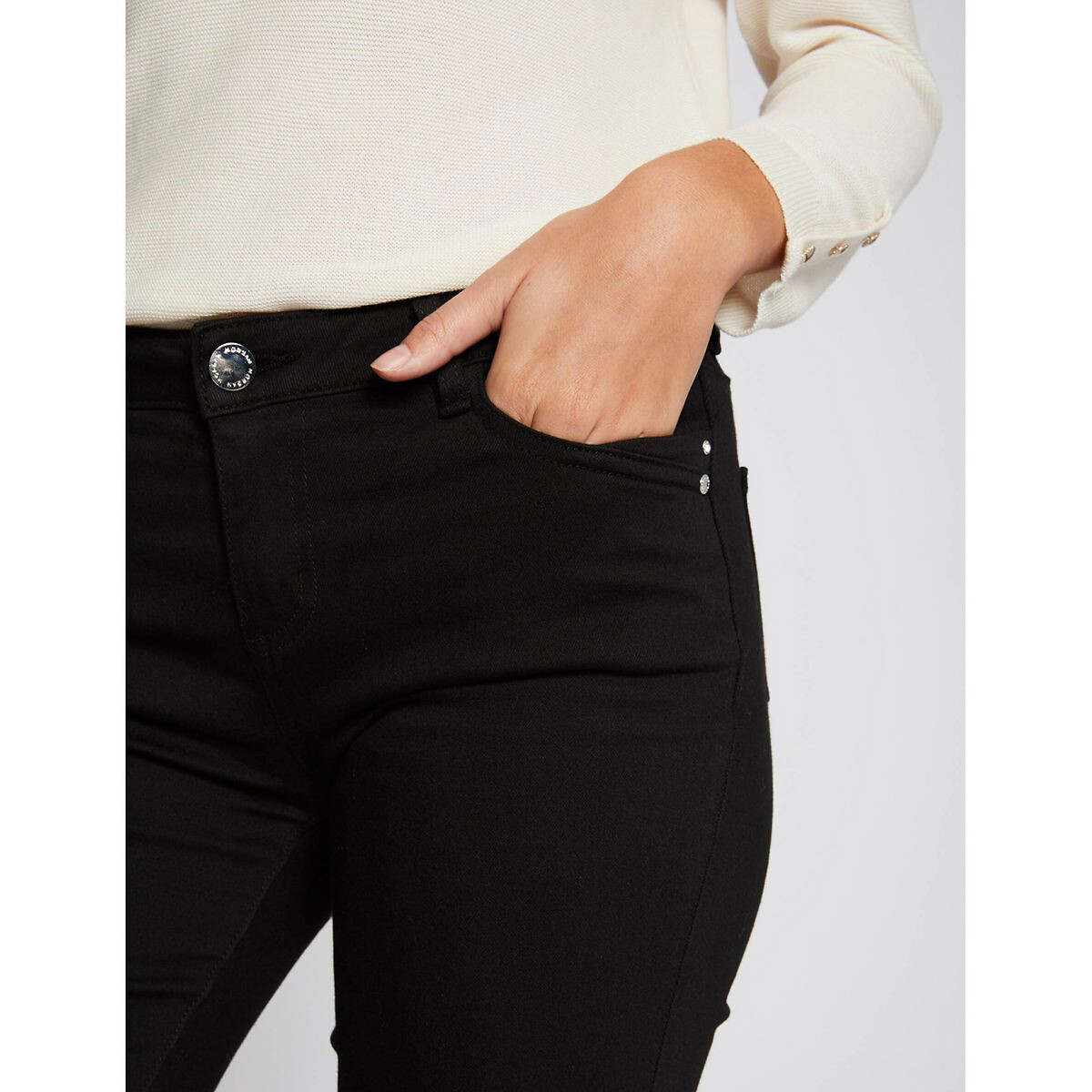 Pantalon skinny  noir, MORGAN