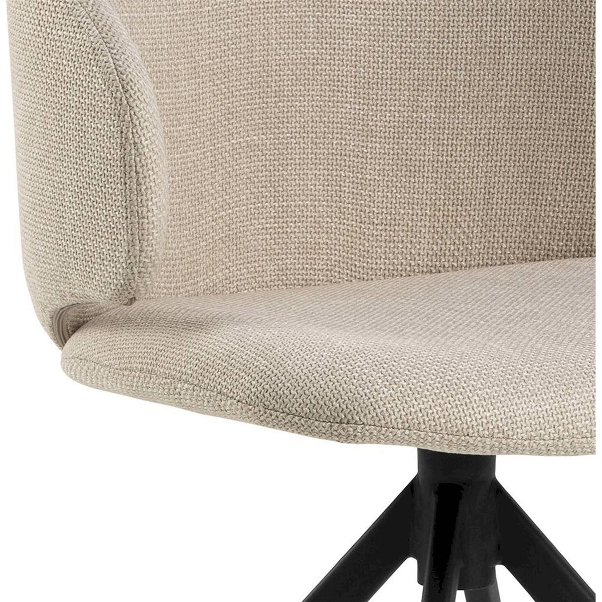 Chaise pivotante AGATELO tapissée, Métal beige chiné et noir, RECOLLECTION