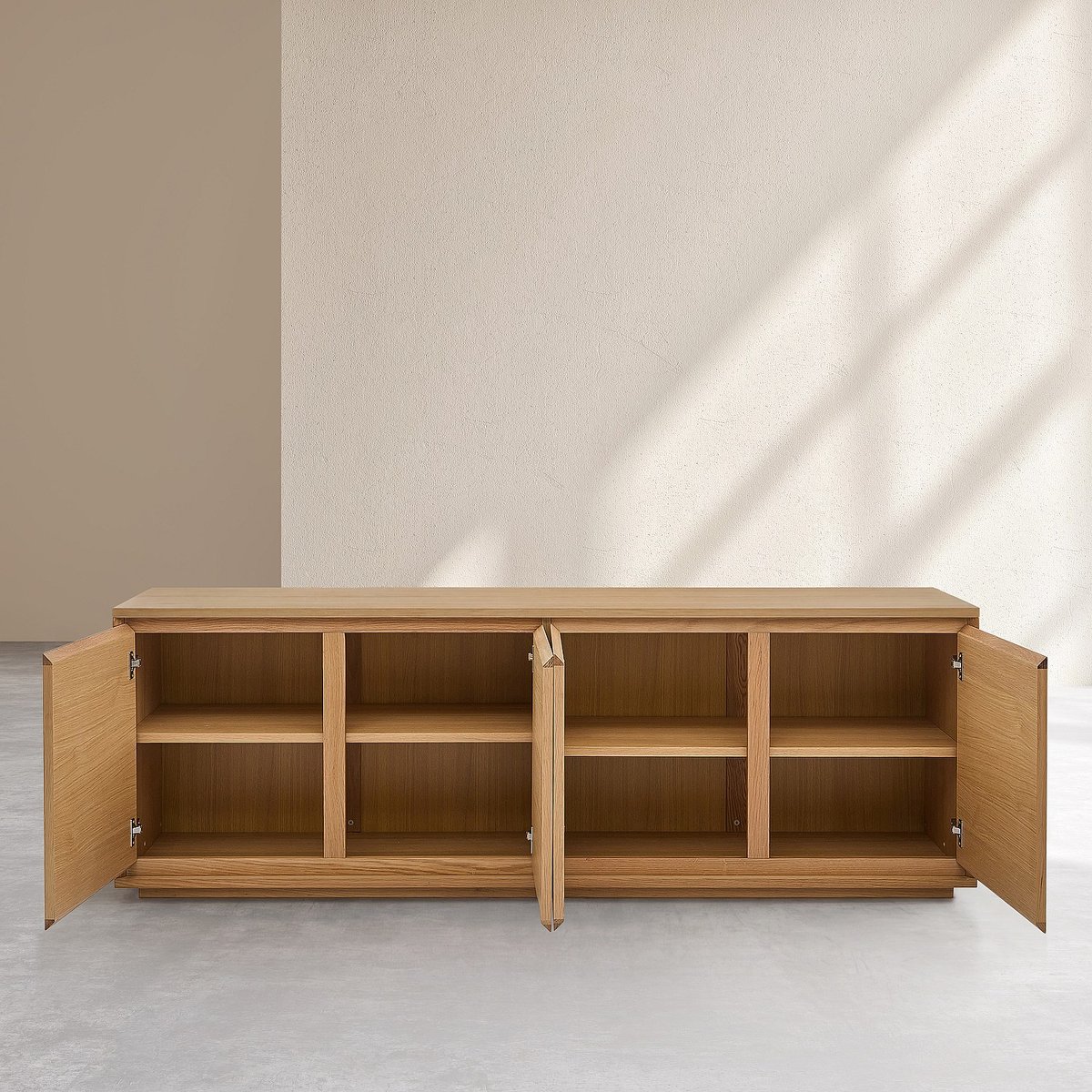 Buffet bois, panneau HAZO naturel clair, HABITAT