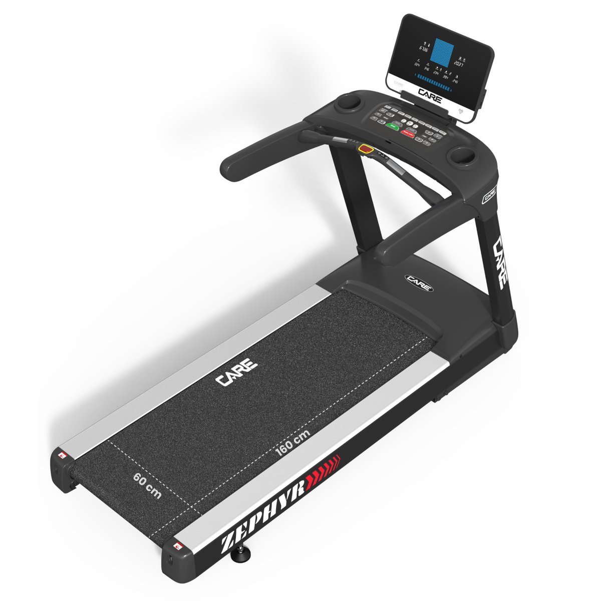 Tapis de course professionnel - 24km/h - CARE - ZEPHYR noir, CARE FITNESS