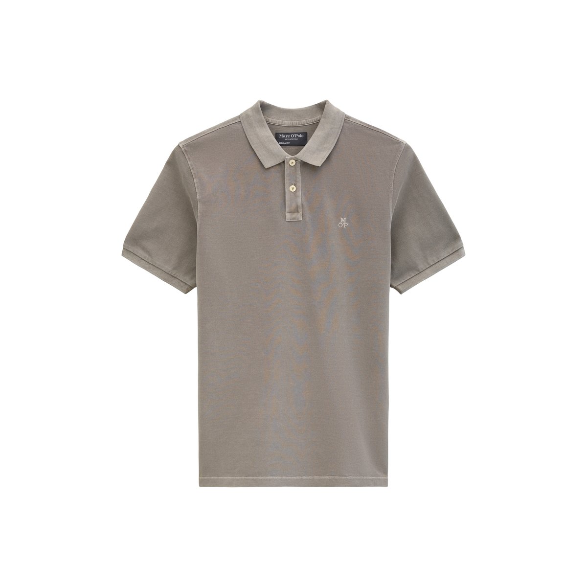Polo piqué régulier en coton bio marron, MARC O'POLO