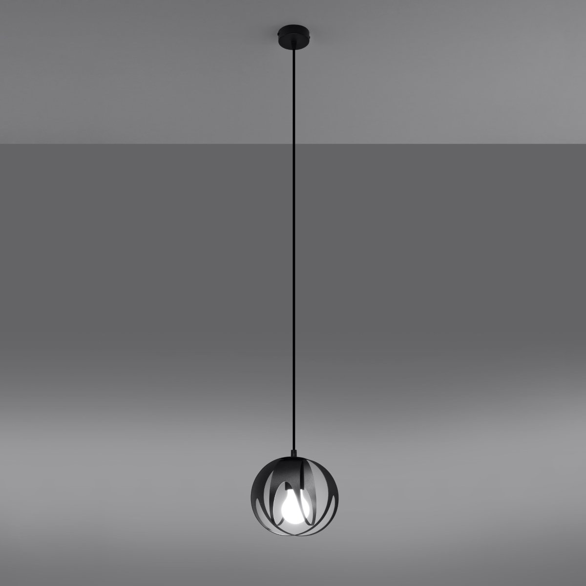 Suspension Acier Noir E27 1 Tulos noir, EDEN