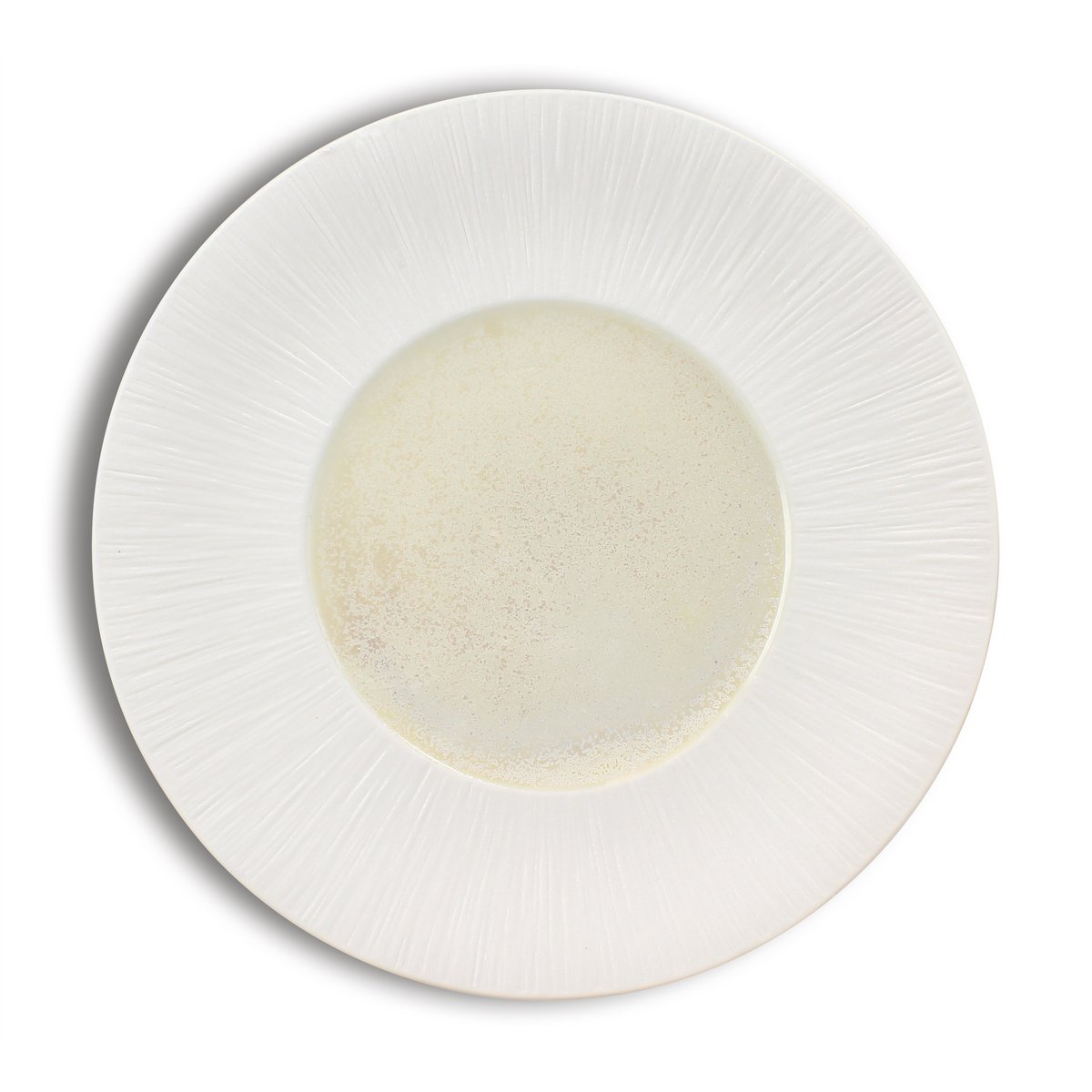 Lot de 6 assiettes plates en porcelaine 31cm, URUS beige-blanc, OGO LIVING