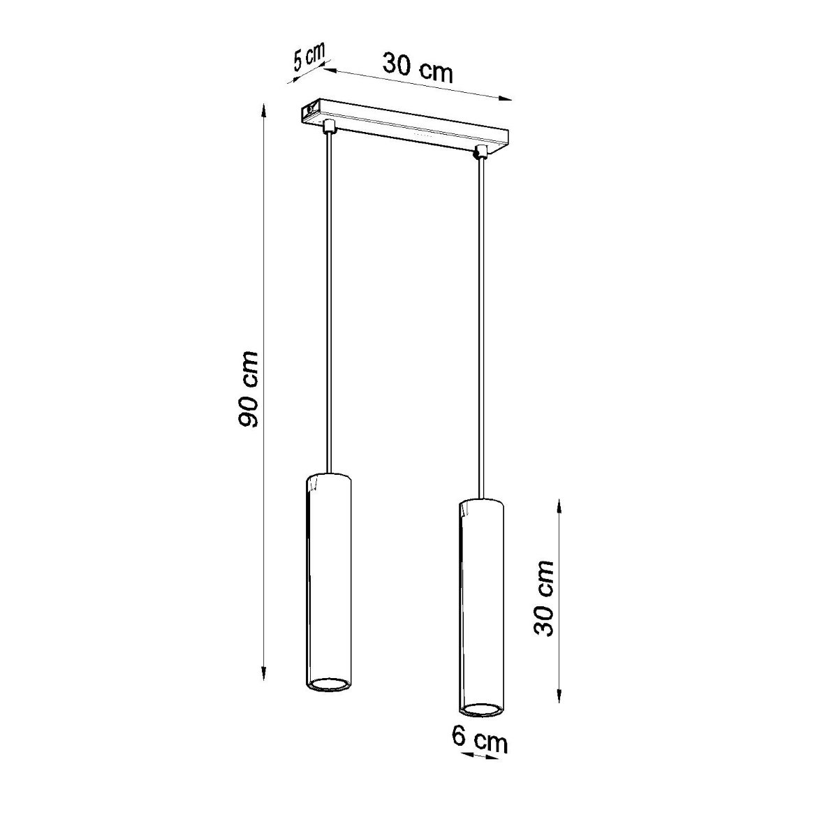 Suspension Acier Noir GU10 2 Lagos Line noir, EDEN