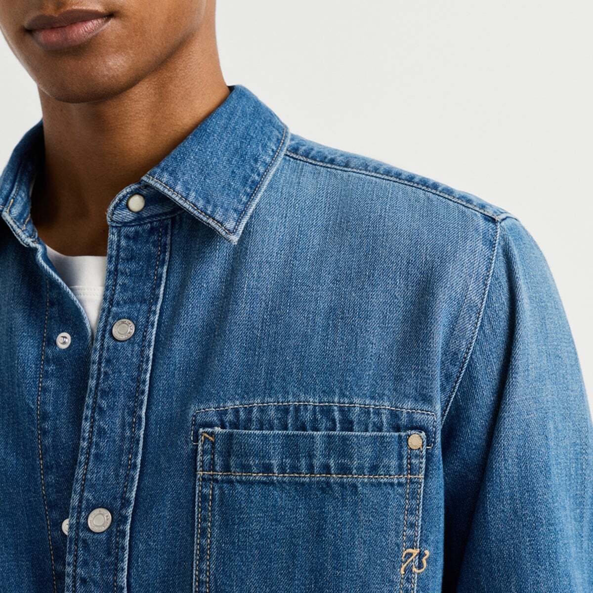 Surchemise À Coupe Décontractée En Denim 11oz bleu rigid denim, PEPE JEANS