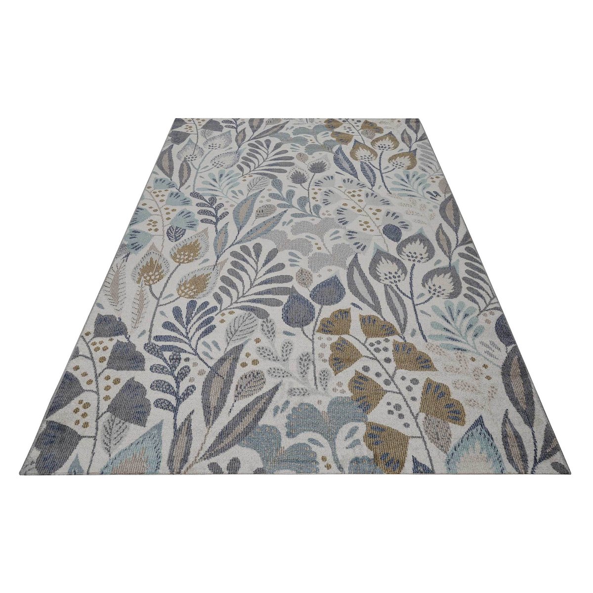 Tapis intérieur extérieur motif floral , Lilly bleu, ESPRIT