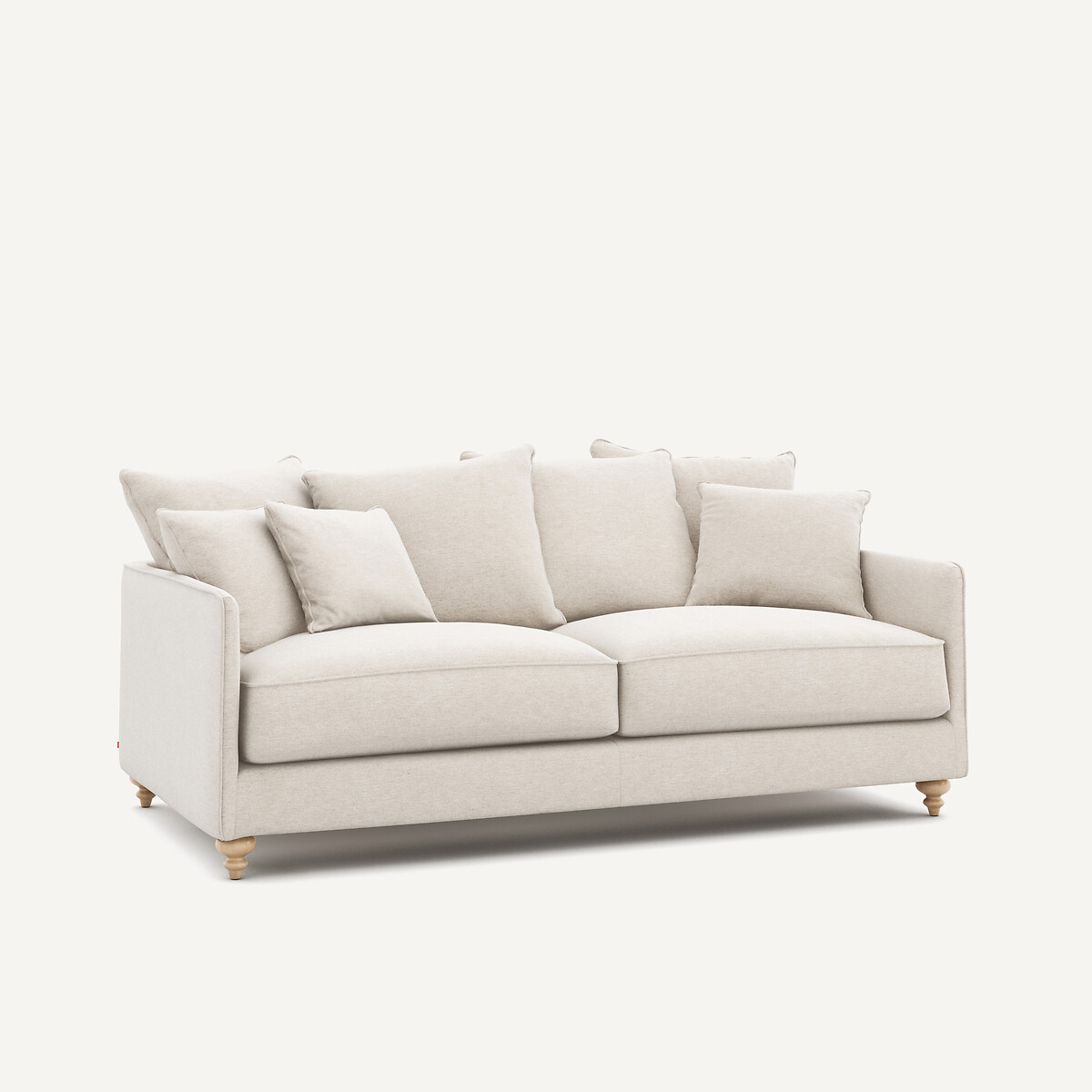 3-Sitzer-Sofa, umwandelbar, aus meliertem Leinen, LAZARE elfenbein, AM.PM