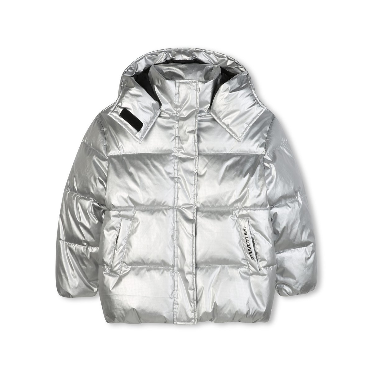 Veste en duveton à capuche argentée silver, KARL LAGERFELD KIDS