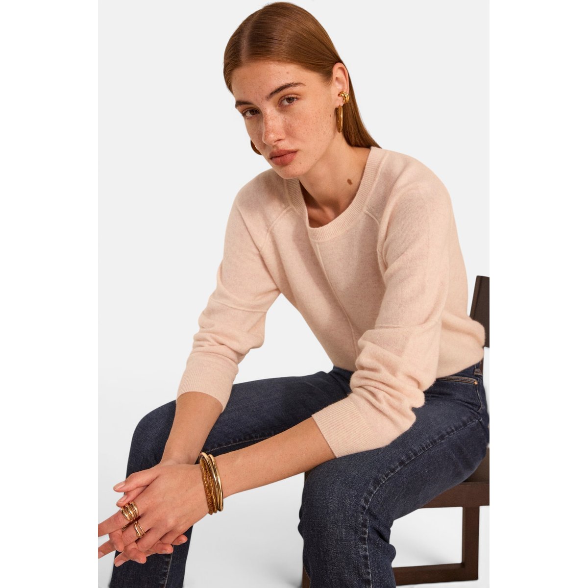 Pull à manches longues en cachemire ARY BIS creme, Maison 123