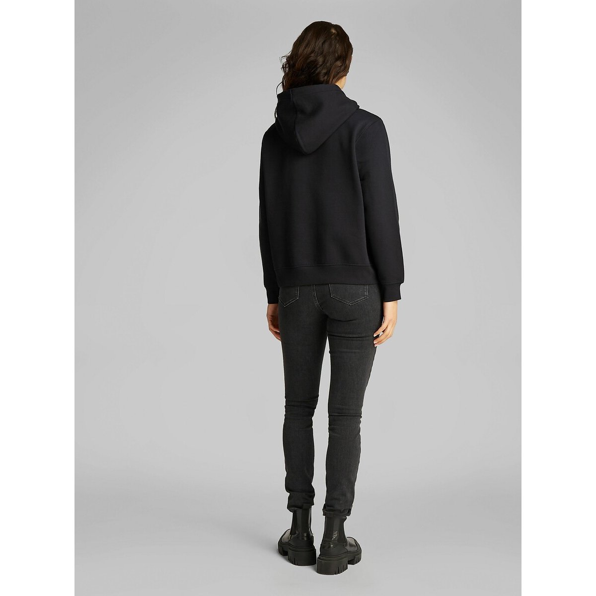 Sweat à capuche, logo devant noir, CALVIN KLEIN JEANS