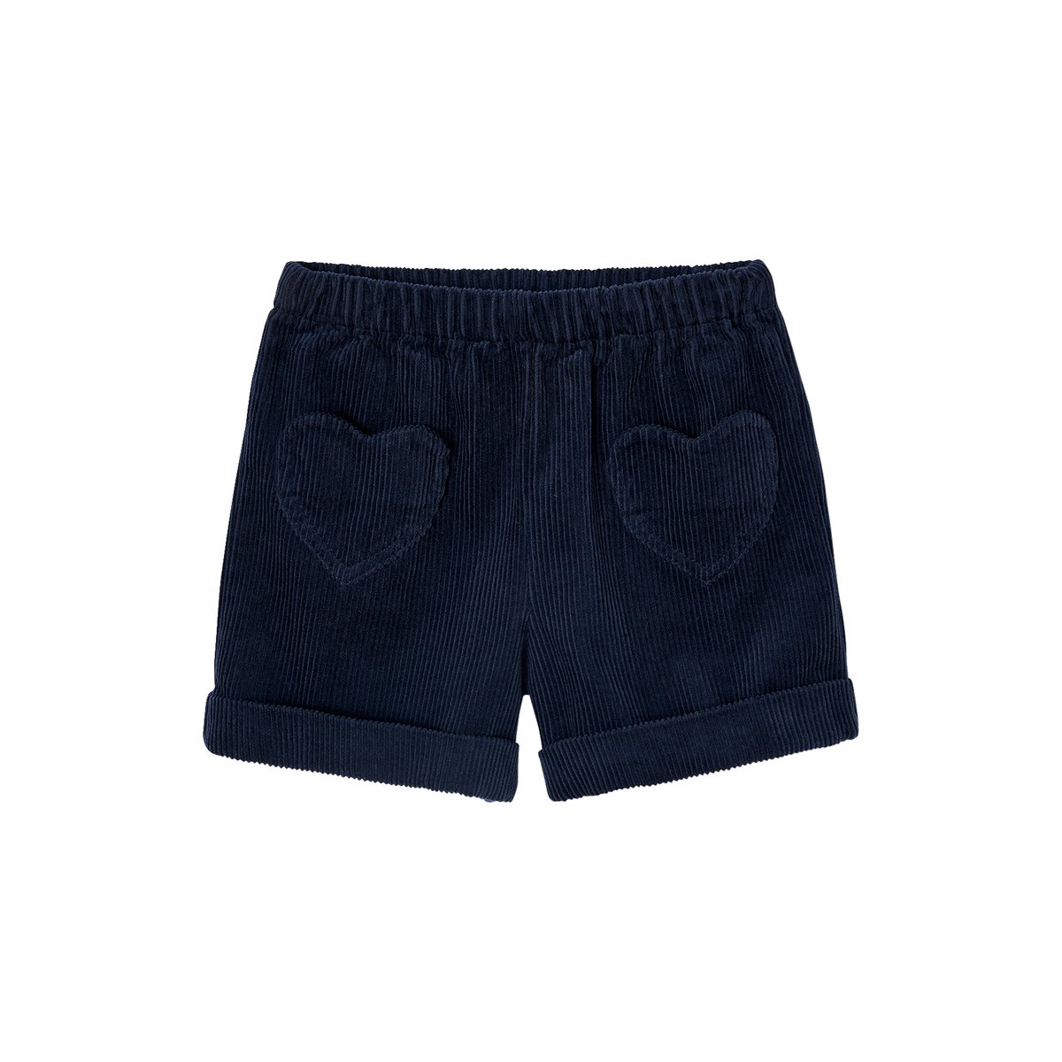 Short en velours poches coeur facile à enfiler marine, VERTBAUDET