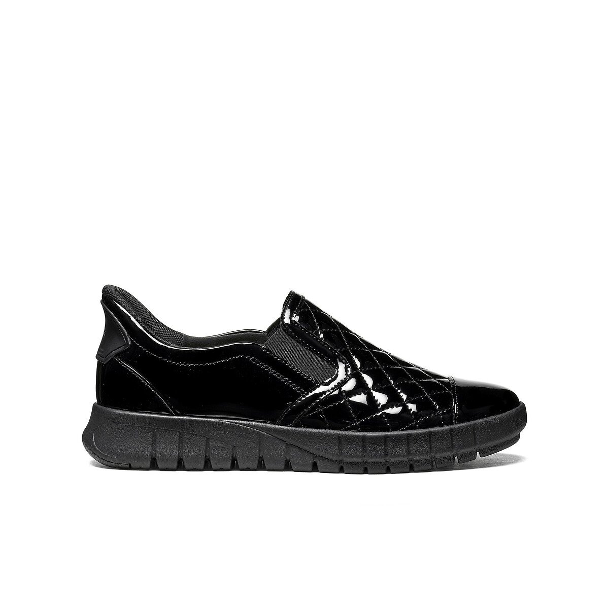 Mocassins vernis à enfiler, FLEXTRIDE, FAST-IN noir, GEOX