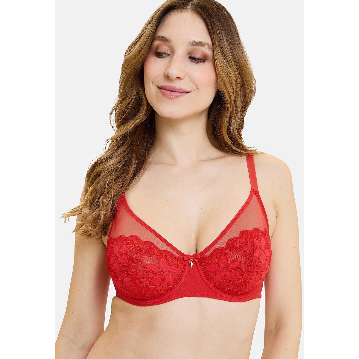 Soutien-gorge classique à armatures SALOME rouge flamboyant, SANS COMPLEXE