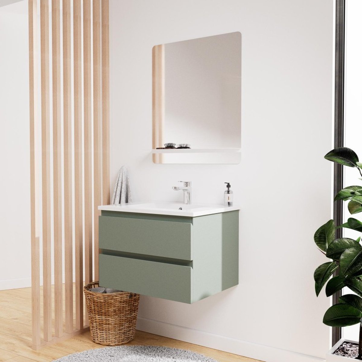 Meuble simple vasque Sorrento vert, MOB IN