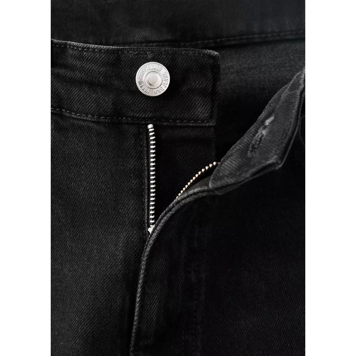 Jean Newmom confort taille haute black denim, MANGO