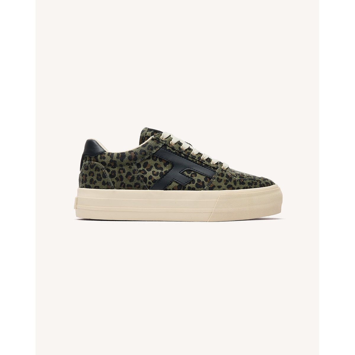 Tennis basses tissu WALNUT PLATFORM kaki foncé, FAGUO