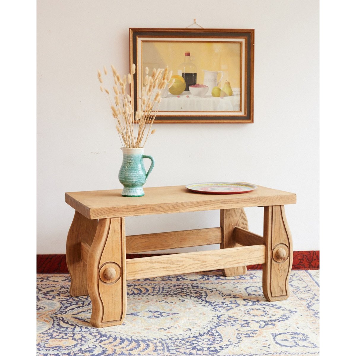 Table basse en bois massif Léonie N°1596 - Bon état bois clair, DEBONGOUT