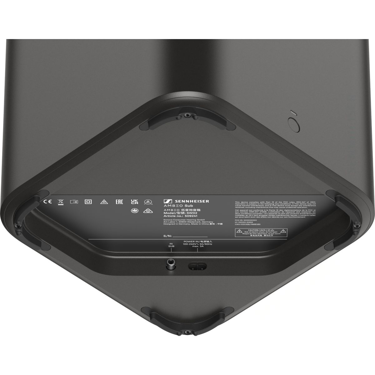 Caisson de basse AMBEO Sub anthracite, SENNHEISER