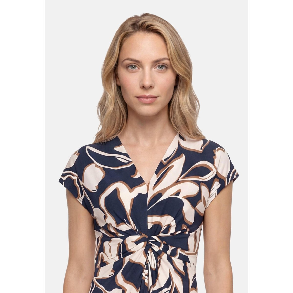 Robe longueur midi à fronce dark blue/brown, BETTY BARCLAY